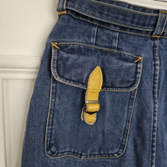 70s‎ Le Chateau western belted denim midi skirt - Picture 6 of 8